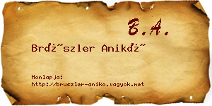 Brüszler Anikó névjegykártya